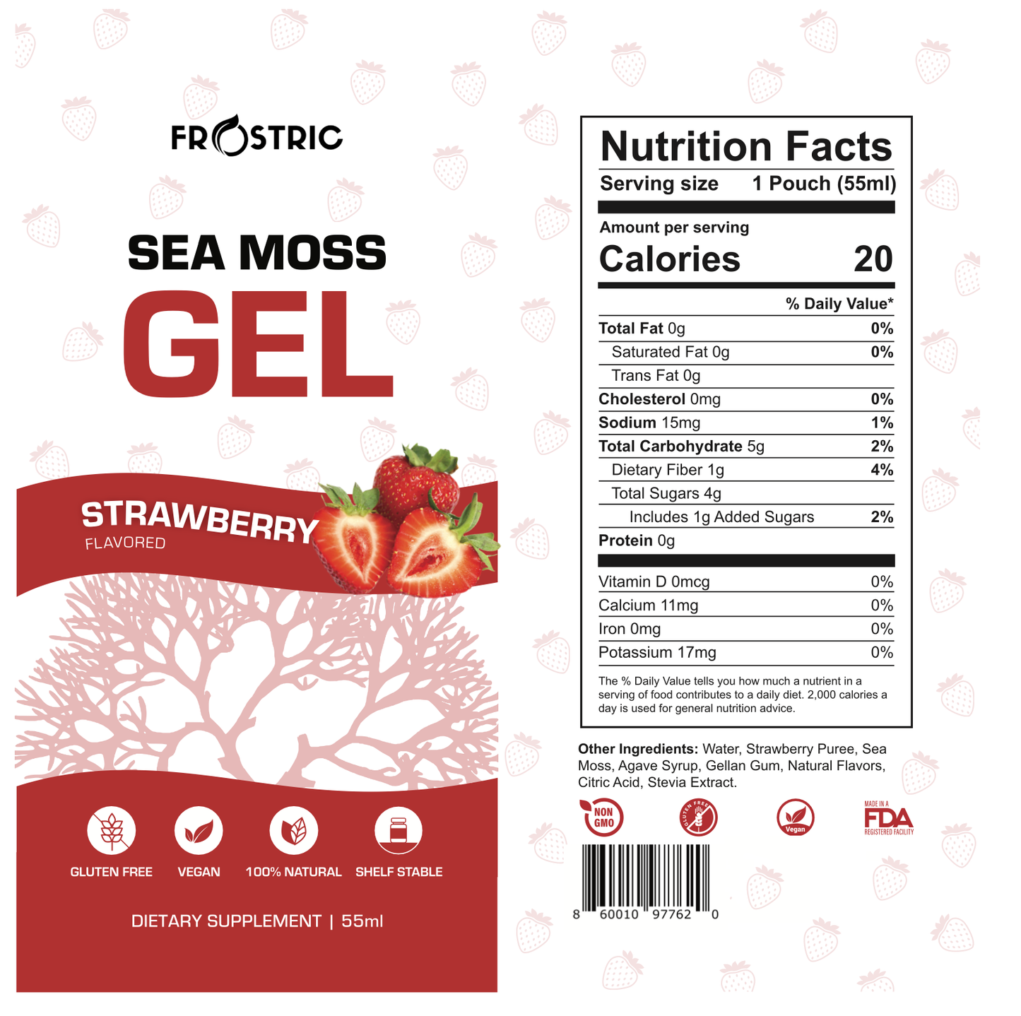 FROSTRIC® Sea Moss Gel Packs - Strawberry Flavored
